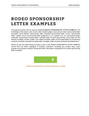Rodeo Sponsorship Letter - Fill Online, Printable, Fillable, Blank ...