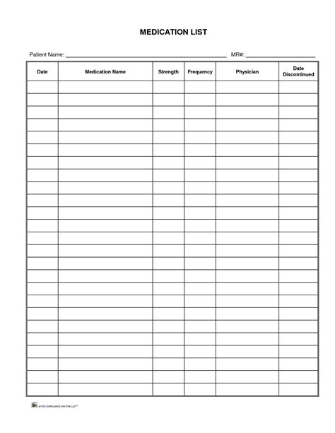 Medical Chart Template