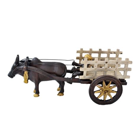 Brass Bullock Cart Showpiece, Standard – Two Moustaches Store