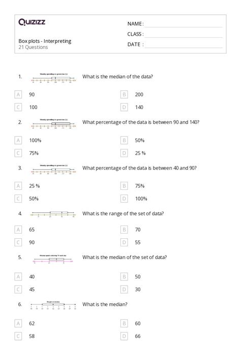 50+ Box Plots worksheets for 7th Class on Quizizz | Free & Printable