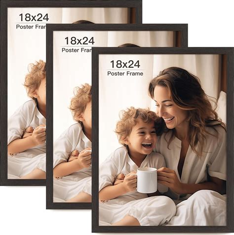 Amazon.com - FinalFind 18x24 Picture Frame Set of 3, Black Wood Grain ...