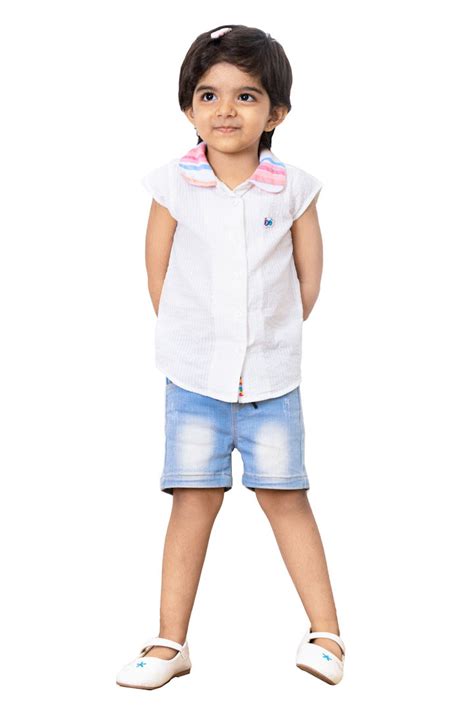 Buy Girls Vanilla Seersucker Top - Peekaboo Patterns