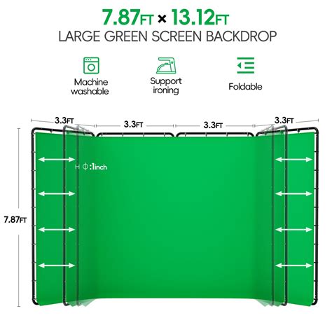 Buy 7.87x13.12ft Portable Green Screen Backdrop Kit, Large Collapsible ...