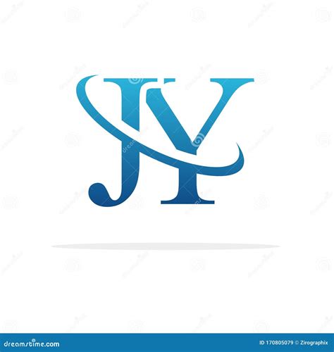 JY Logo Monogram Circle with Piece Ribbon Style on Gold Colors Stock ...