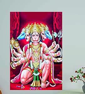Akki Wold Lord Panchmukhi Hanuman Ji Poster for Living Room, Bedroom ...