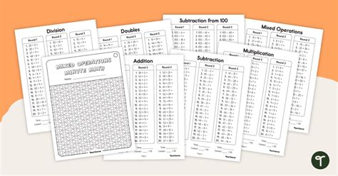 Image result for Mixed Operations Math Sheets