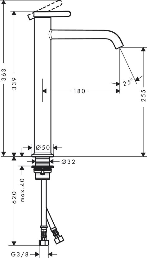 AXOR Washbasin mixers: AXOR One, Single lever basin mixer 260 with ...