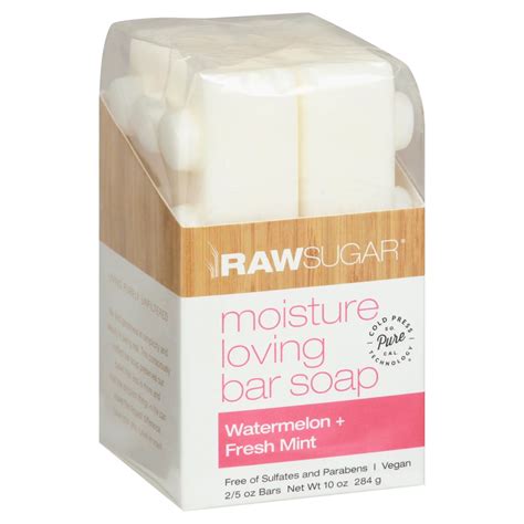 Raw Sugar Moisture Loving Bar Soap Watermelon + Fresh Mint - Shop ...