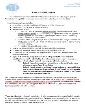 Fillable Online CLSS Recertification Form for June 2023 Fax Email Print ...