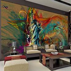 Colorful Wallpaper Room Designs Wall Arts by Custom Large Wall Mural Statue Of Liberty Photo Wallpaper Colorful Wallpaper Room Designs Wall Arts