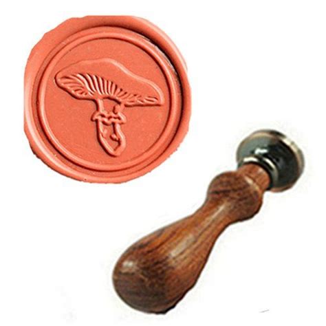 MDLG Mushroom Wax Seal Stamp Rosewood Handle Set Xmas Invitations ...