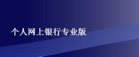龙江银行个人网上银行专业版