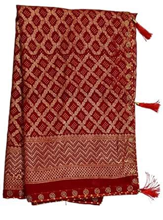 Buy KSDS Women's Banarasi Jute Cotton Saree With Stitched Blouse ...