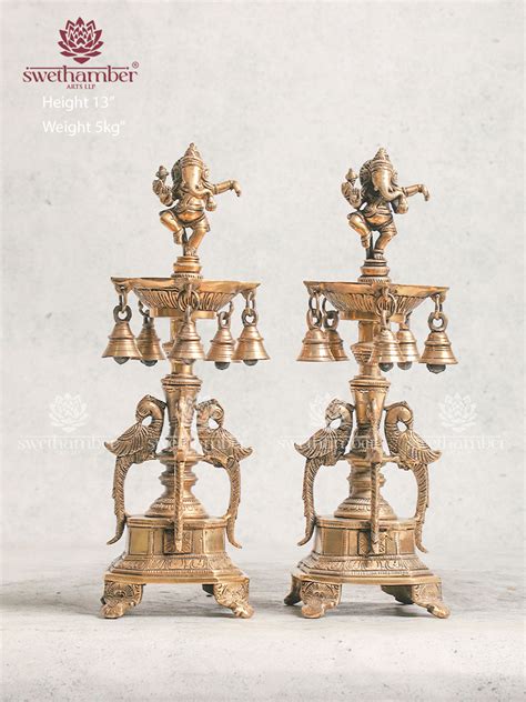 Tabletop Brass Ganesha Oil Deepam Lamp – Swethamber Arts