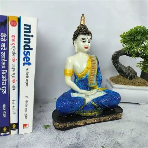 Sitting Lord Buddha Idol Statue Decorative Showpiece for Pooja, Car Da ...