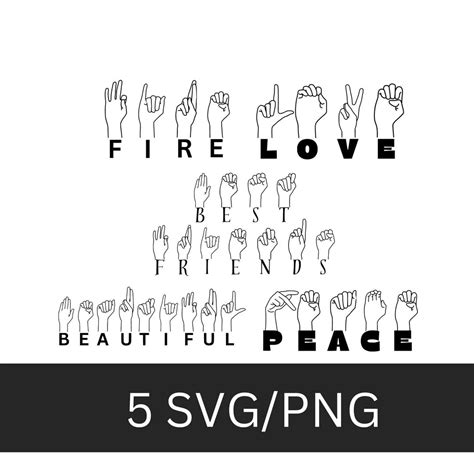 ASL Sign Language SVG/PNG, Fire Asl, Love Asl, Best Friend Asl ...