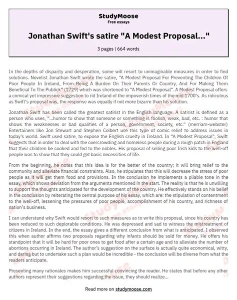 Image result for Modest Proposal Examples