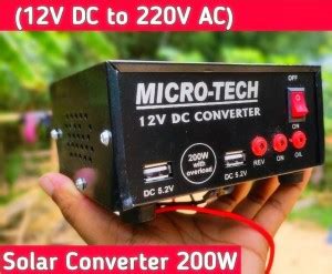 BALRAMA 12 Volt DC to 220 V AC Converter DC Convertor Solar Charger ...