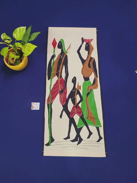 Applique Tribal Art Embroidery Wall hanging decor handmade Indian rural ...