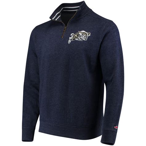 League Navy Midshipmen Navy Heritage Tri-Blend Quarter-Zip Sweatshirt