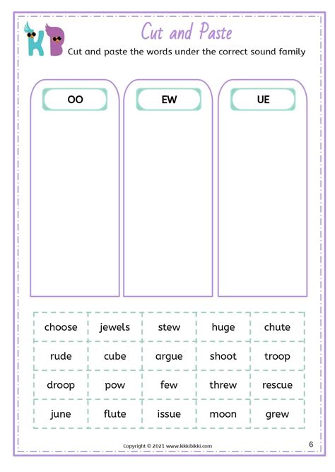 Learn to Spell oo-ew-ue Words | Phonics Printable Worksheets