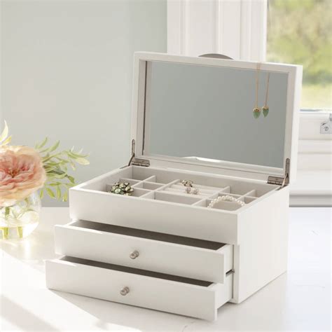 White Wooden Jewellery Box By Jodie Byrne | notonthehighstreet.com