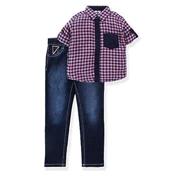 Buy Tonyboy Boys Adjustable Elastic Waist Jeans & Full Sleeve Y/D ...