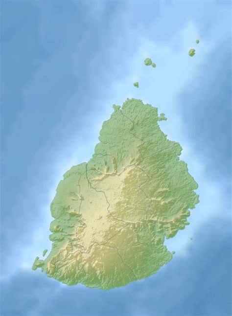 Large relief map of Mauritius | Mauritius | Africa | Mapsland | Maps of the World