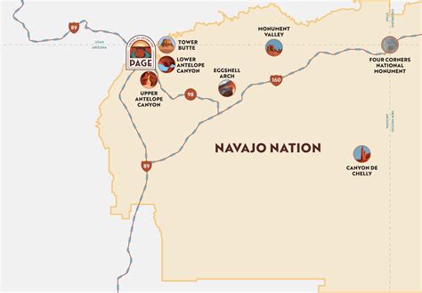 Navajo Location Map Of The Navajo Country, Arizona, New Mexico And