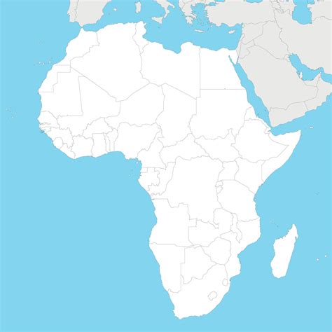 Blank Political Africa Map illustration with countries in white color ...