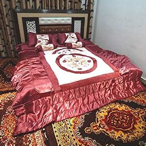 Buy Peponi Prints Satin 300 TC Bedding Set (Full_Maroon) Online at Low ...