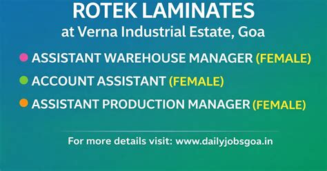 Latest Jobs in Goa 2026: Assistant Warehouse Manager, Account Assistant ...