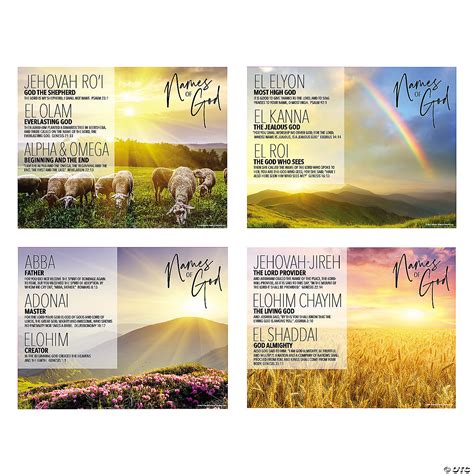 21" Names of God Poster Set - 4Pk - Party Supplies Canada - Open A Party