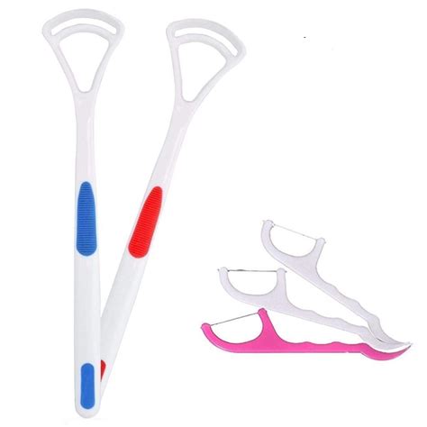 Maxmi4U Oral Care Tongue Cleaner - Set of 2 Pcs and 48 pcs Dental Floss ...