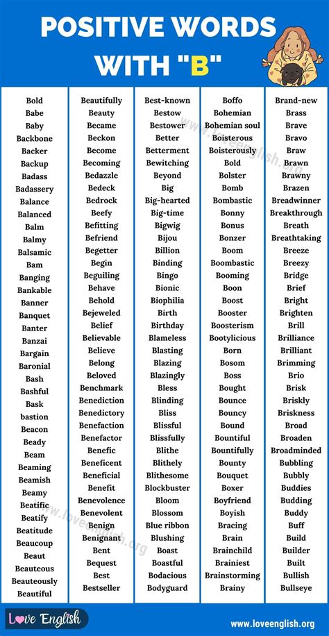 264 Positive Words that Start with B - Love English