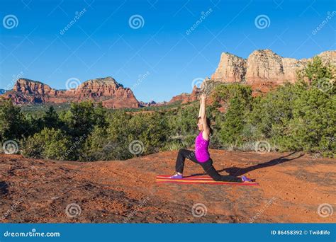 Sedona Red Rock Yoga Practice Stock Photo - Image of energy, position ...