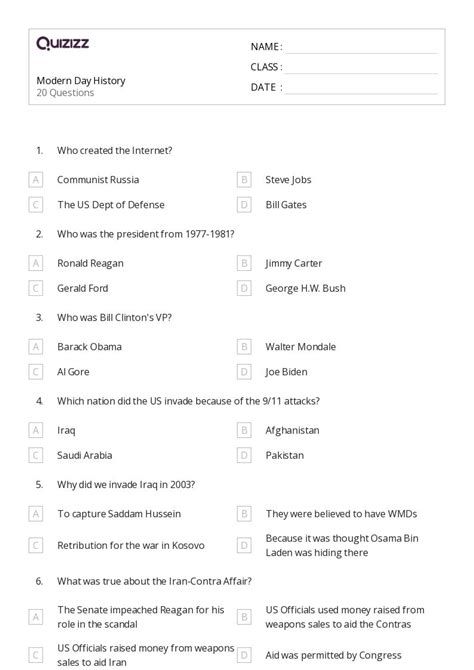 50+ modern world history worksheets for 8th Class on Quizizz | Free ...