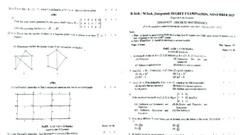 Discrete math question paper 2025 dec - 24. a) Prove that R- (1). where ...