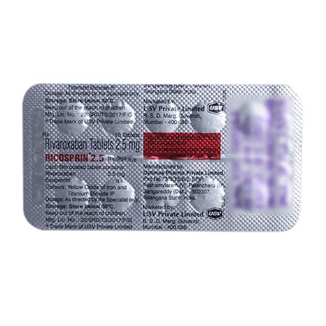 Ricosprin 2.5 Tablet | Uses, Side Effects, Price | Apollo Pharmacy