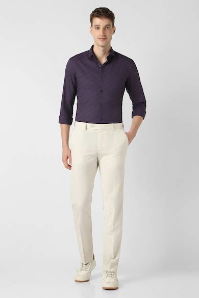 Buy Men Purple Slim Fit Full Sleeves Formal Shirt Online - 40105429 ...