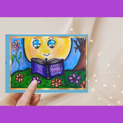 ACEO PRINT of Original Art, Moon Reading book, | Ubuy India