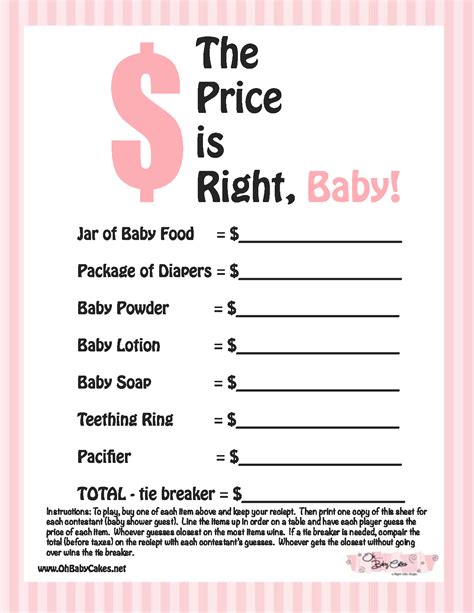Baby Shower Games Free Printables