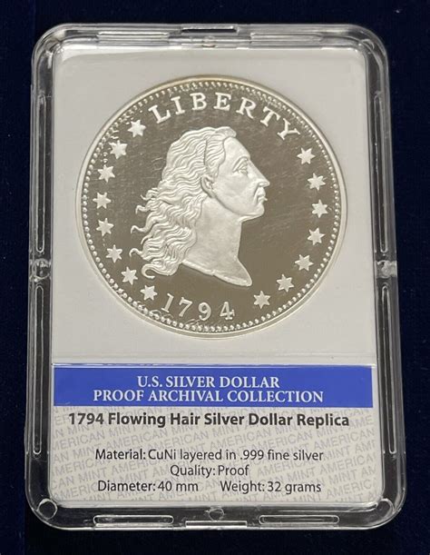 1794 Flowing Hair Silver Dollar REPLICA .999 Silver layered | eBay