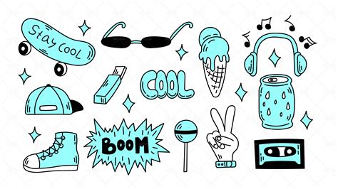 15 Funky 90s Doodles - Graphics | Motion Array