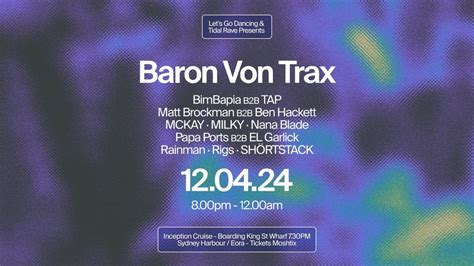 Baron Von Trax Sydney debut - Tidal Rave boat party, Sydney Harbour, 12 ...
