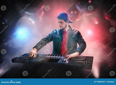 DJ ;Disk Jockey; is Mixing Music in Nightclub Stock Photo - Image of ...