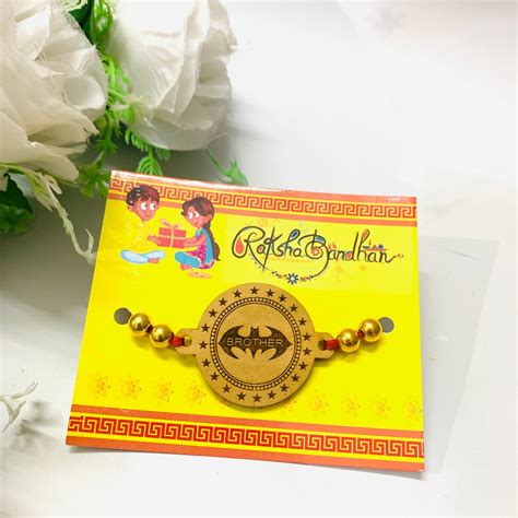 Wooden Engraved Non Customized Rakhis – Giftlay India