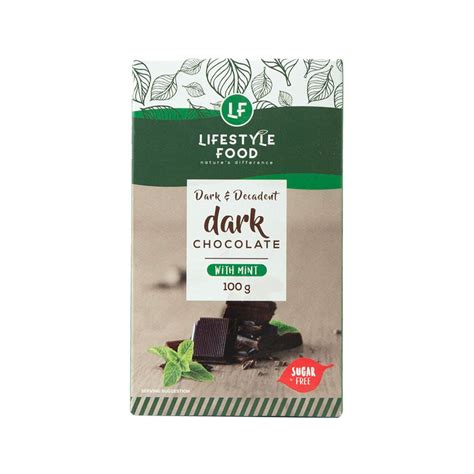 Lifestyle Food Sugar Free Dark Chocolate Mint Slab - 100g - Dis-Chem ...