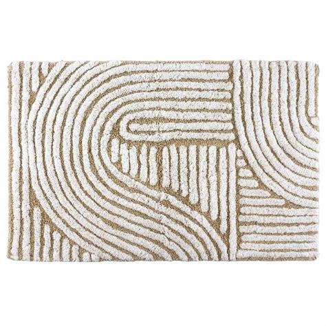 Tan Tufted Swirl Cotton Bath Rug, 20x30