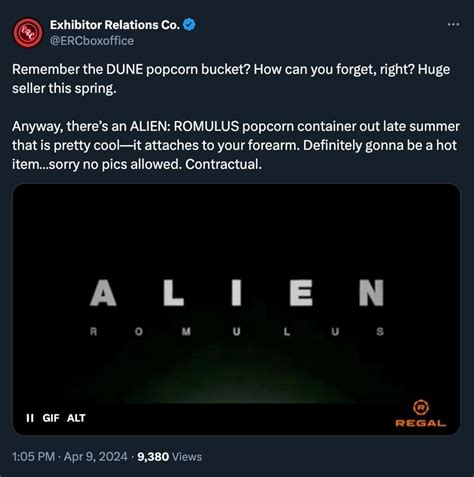 Image result for Alien Romulus Popcorn Bucket